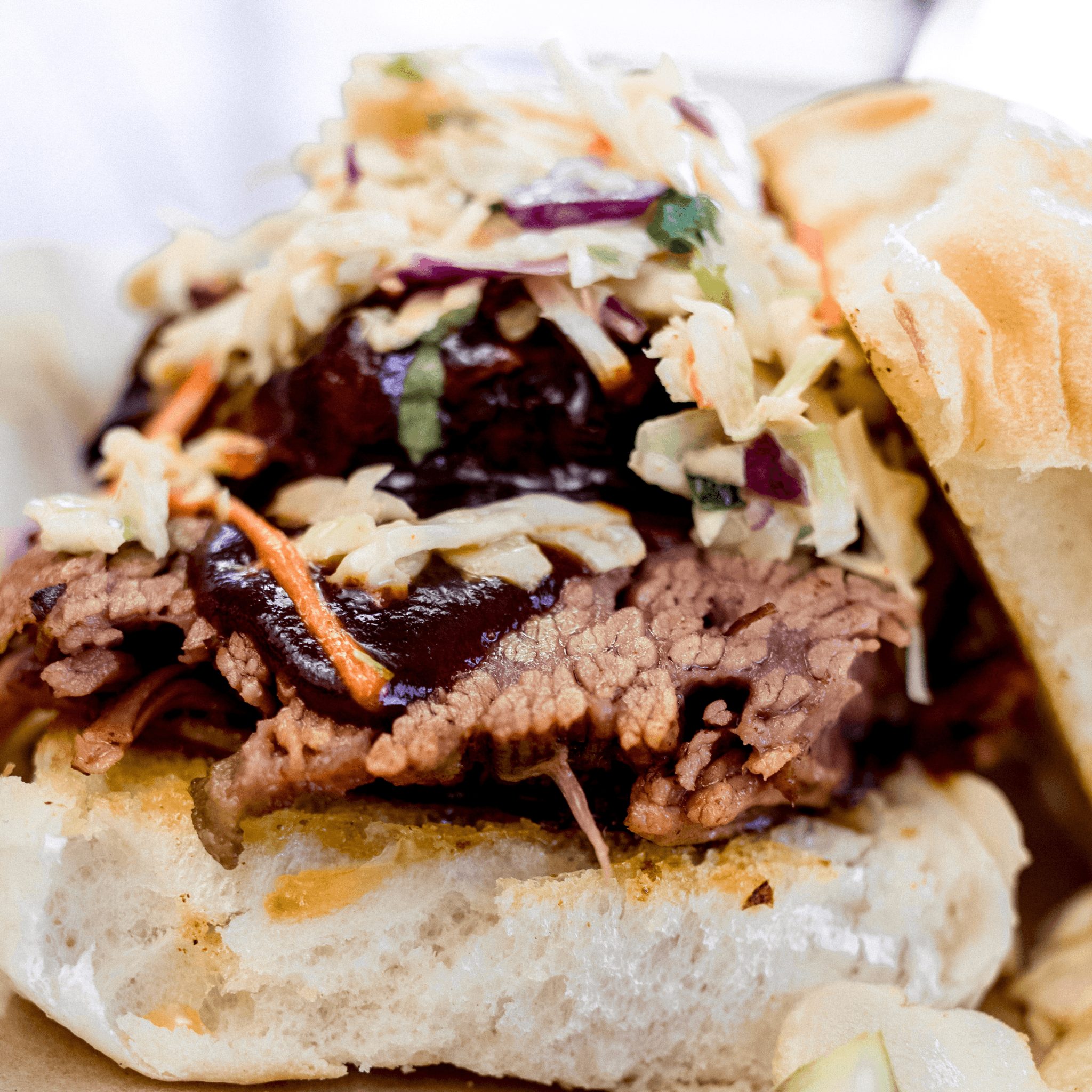 Chopped Brisket Sandwich.
