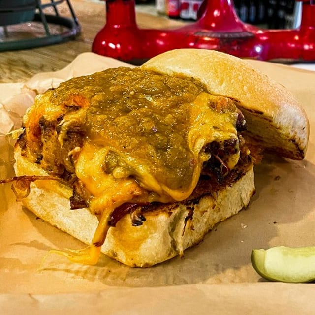 Chili Verde Sandwich.