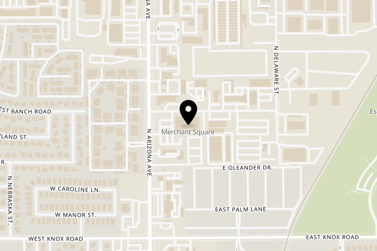 Map showing the location of American Way Smokehouse Chandler on 1509 N Arizona Ave in Chandler